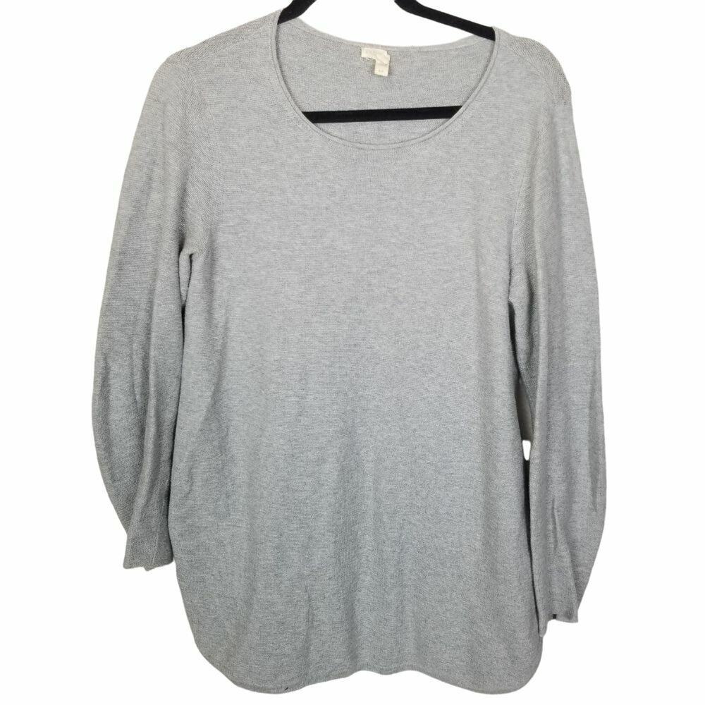 Eileen Fisher Womens Organic Cotton Sweater Size S Lagenlook Coastal Grandma